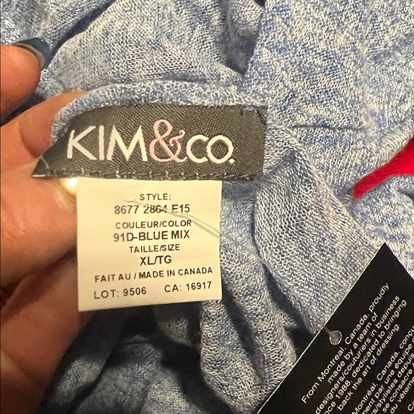 Women's Heather Blue Open Front Cardigan - Picture 2 of 3